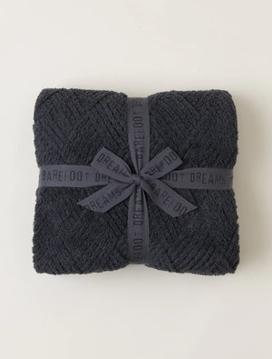 Barefoot Dreams- CozyChic® Diamond Weave Blanket- Carbon