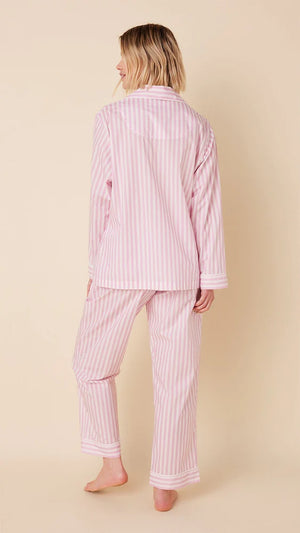 The Cat's Pajamas-Classic Stripe Luxe Pima Pajama PINK