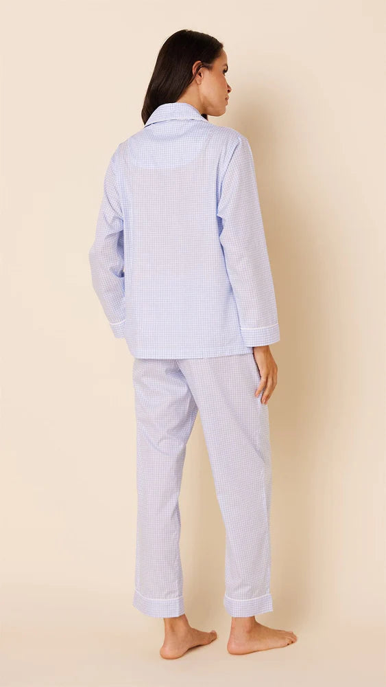The Cat's Pajamas- Classic Stripe Luxe Pima Pajama Blue