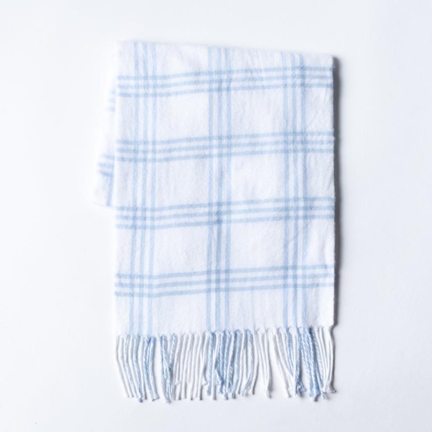A Soft Idea - Window Pane Check Flannel - White and Blue