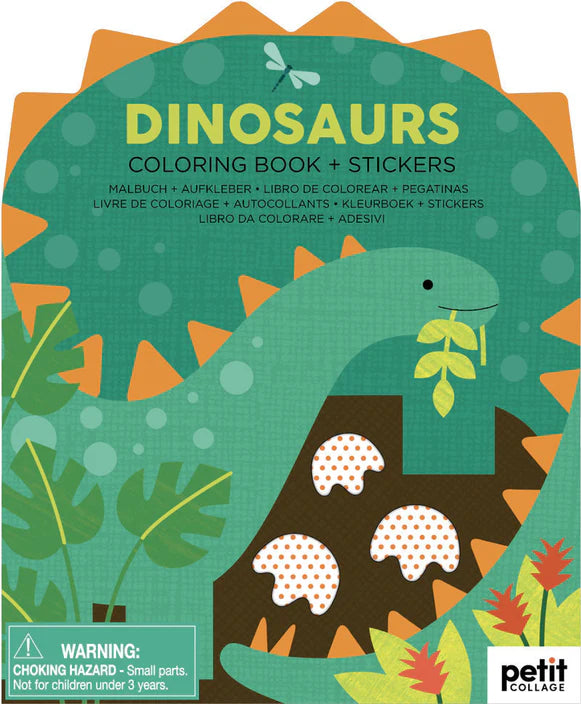 Hachette- Dinosaurs Coloring Book and Stickers