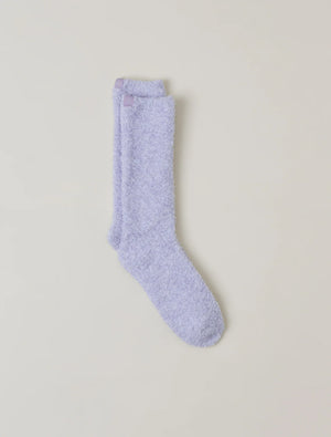 Barefoot Dreams- CozyChic Youth Heathered Socks- Lilac/White