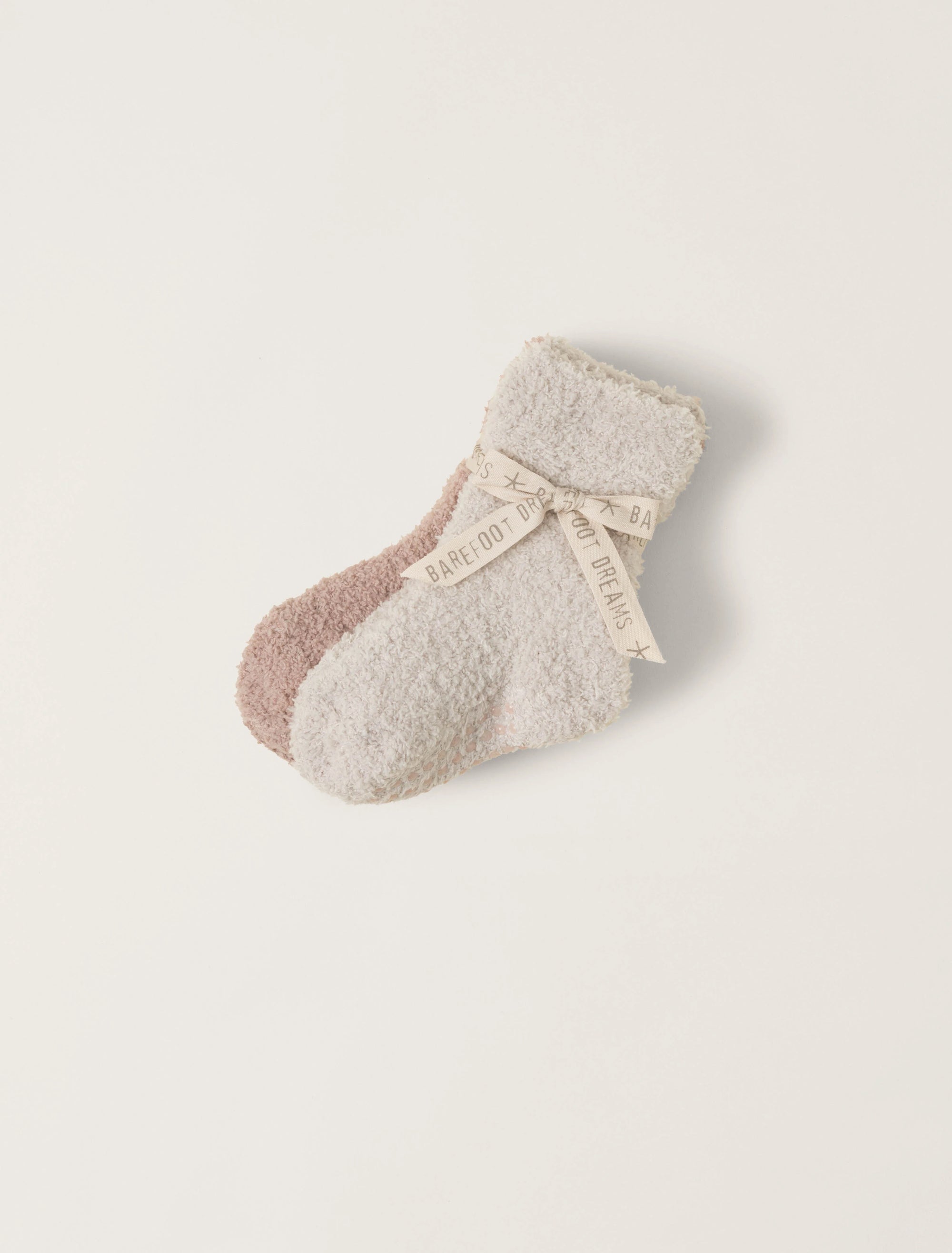 Barefoot Dreams- CozyChic Toddler 2 pack Socks- Stone-Willow
