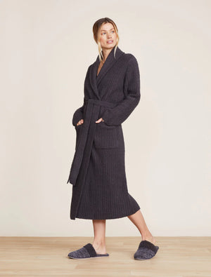 Barefoot Dreams- Eco Cozychic Ribbed Robe Carbon
