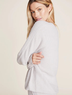 Barefoot Dreams- CCL Rib Blocked Pullover Silver