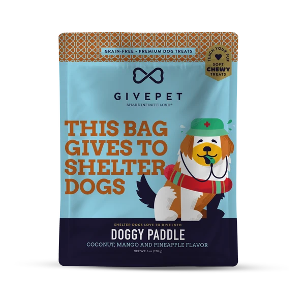 GivePet- Doggy Paddle Soft and Chewy Training Dog Treats, 6oz Bag