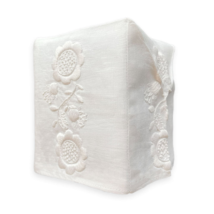 Haute Home- Clair Tissue Box Cover- White