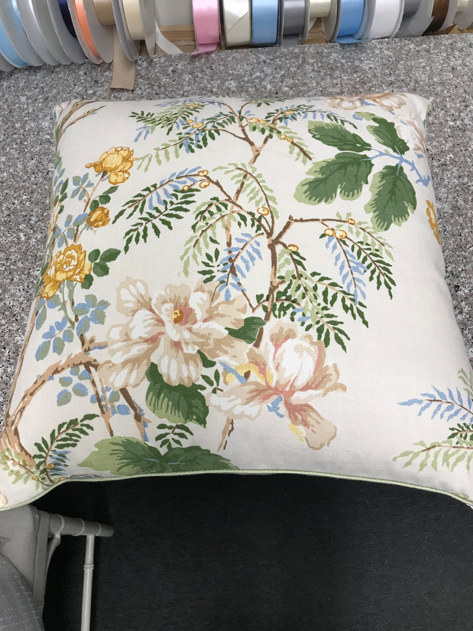Designs by Sudi- Yellow/Beige Floral Multi Pillows
