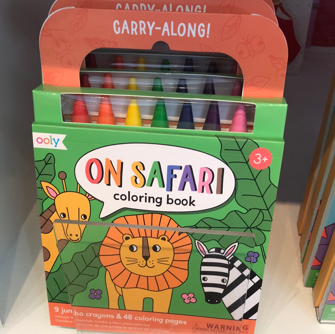 Ooly- On Safari Carry Along Crayon & Coloring Book Kit