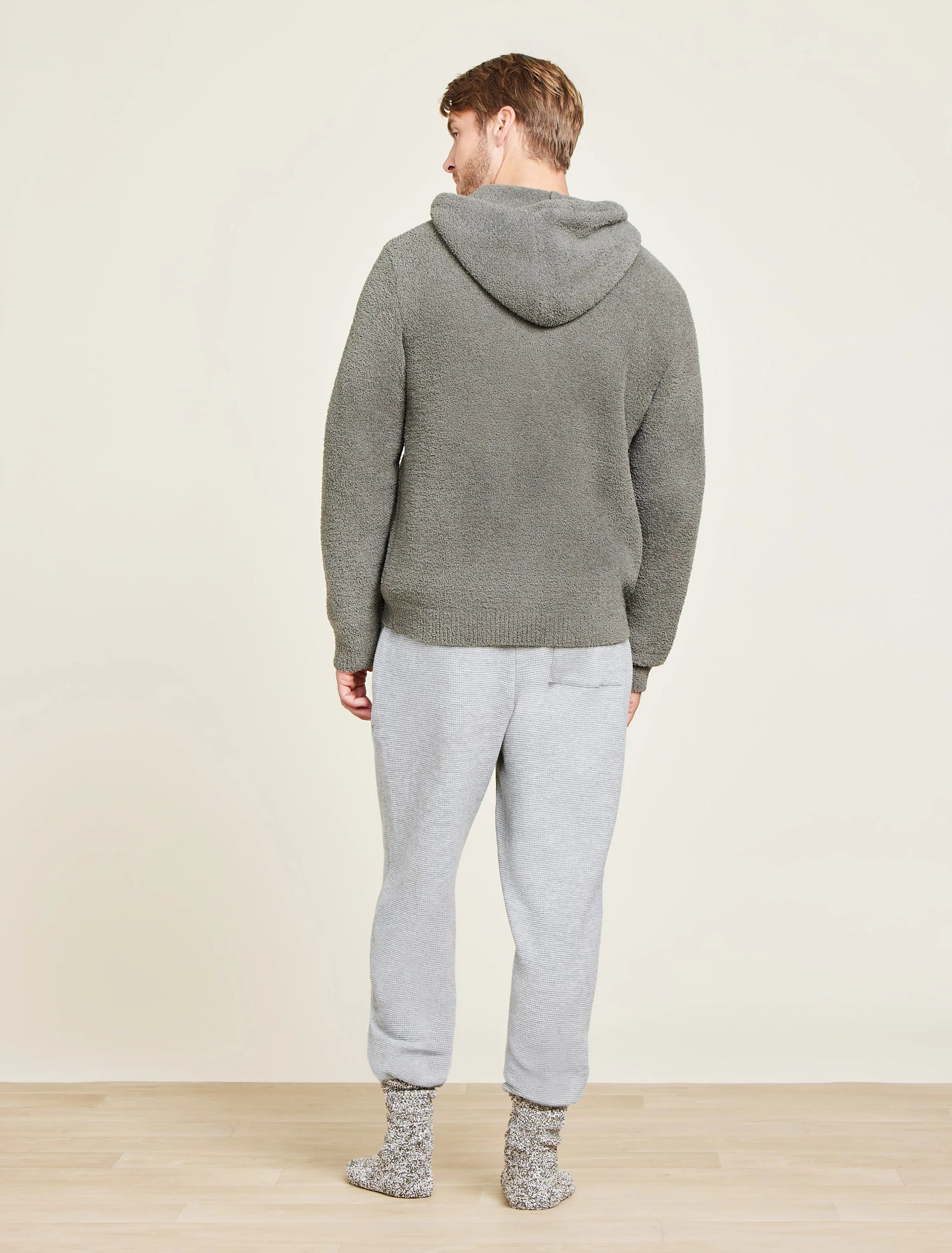 Barefoot Dreams CozyChic Men s Hoodie Olive Branch