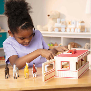 Melissa & Doug - Take-Along Show-Horse Stable Play Set