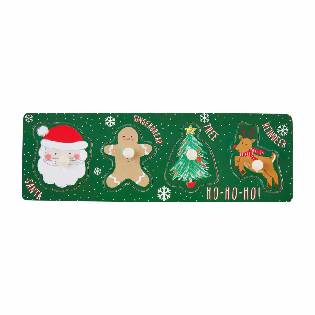 Mudpie- Green Christmas Wood Puzzle