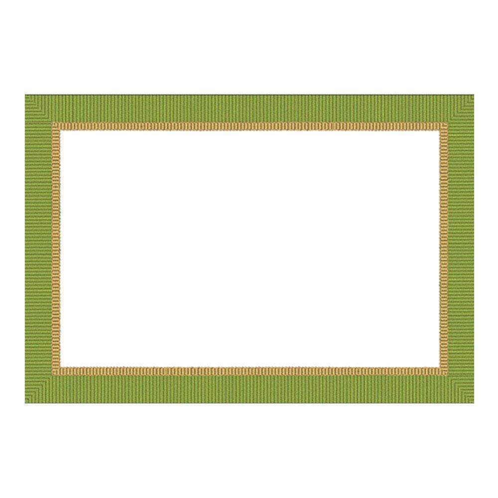 Caspari - Grosgrain Place Cards in Moss Green - 10 Per Package