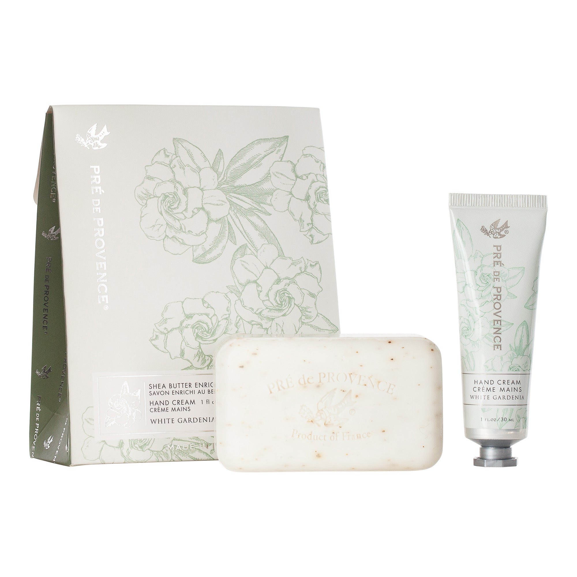 European Soaps- Pre De Provence Soap & Hand Cream Gift Set - White Gardenia