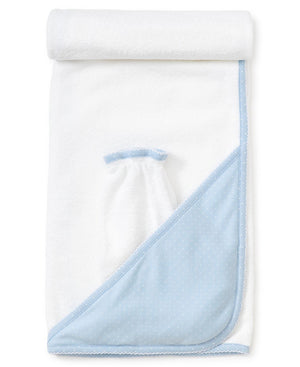 Kissy Kissy - New Kissy Dots Hooded Towel & Mitt Set - Light Blue/White