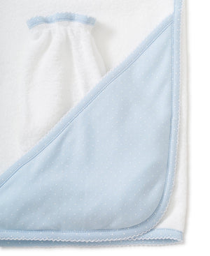 Kissy Kissy - New Kissy Dots Hooded Towel & Mitt Set - Light Blue/White