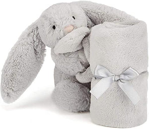 Jellycat-Bashful Grey Bunny Soother