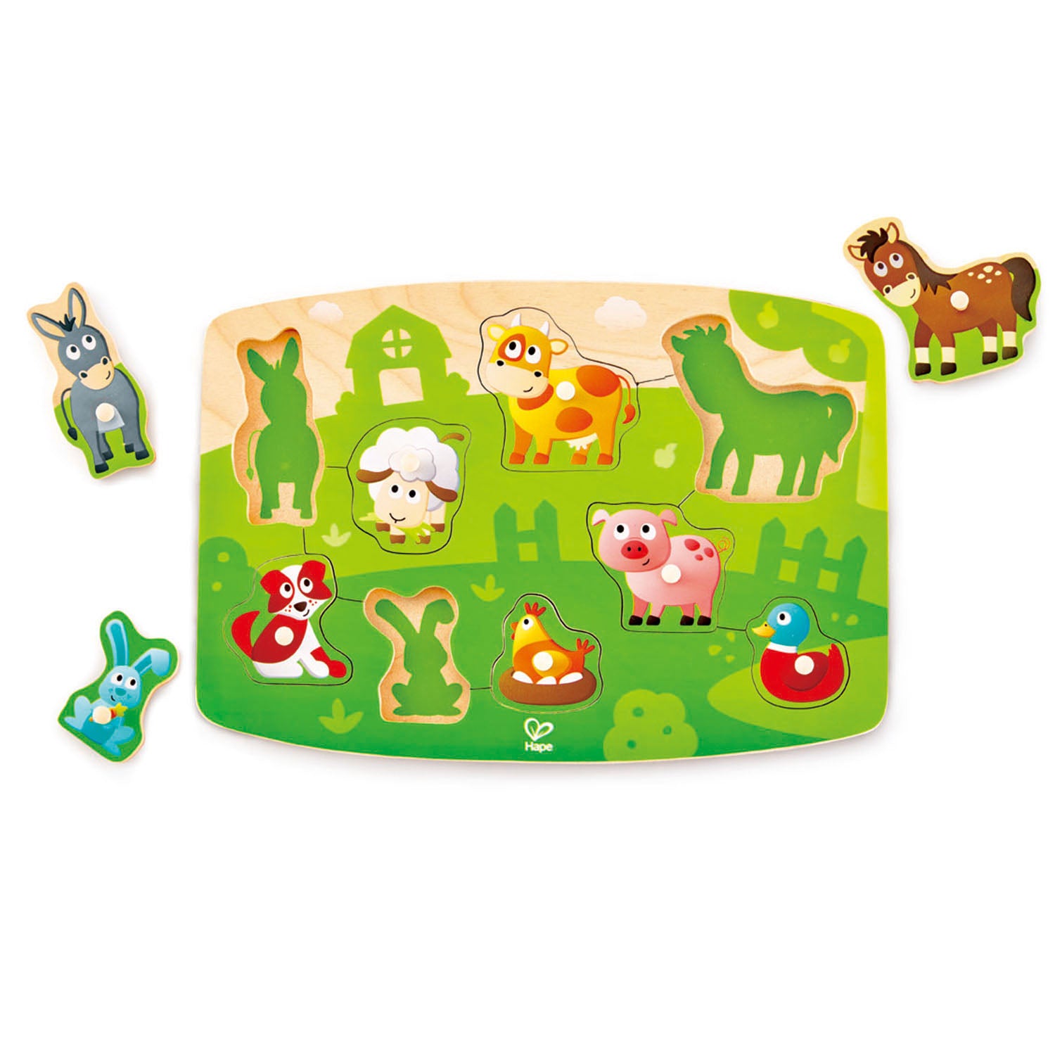 Hape Toys- Farmyard Peg Puzzle