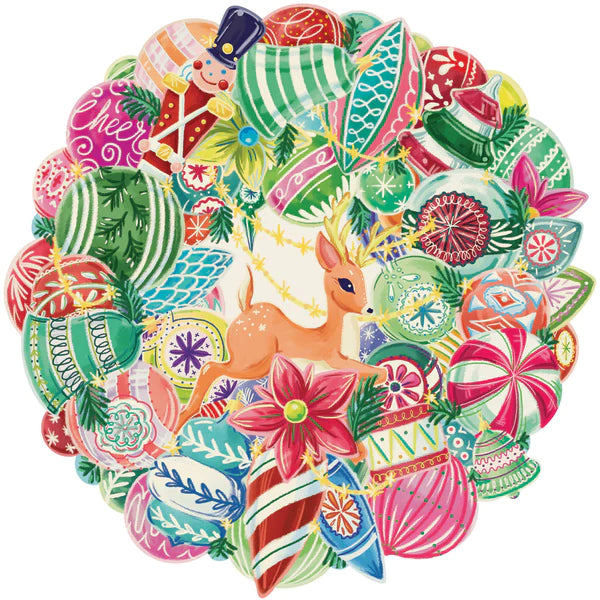 Hester & Cook- Die Cut Yuletide Treasure Wreath Placemats- 12 sheets