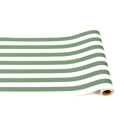 Hester & Cook- Dark Green Classic Stripe Runner- 20" x 25'