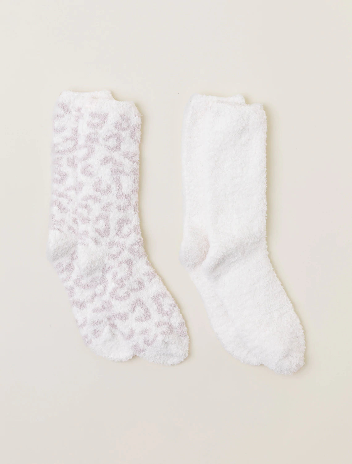 Barefoot Dreams- CozyChic® Women's Barefoot in the Wild™ 2 Pair Sock Set- Cream-Stone Multi