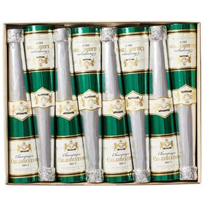 Caspari- Champagne Bottle Cone Celebration Crackers - 8 Per Box
