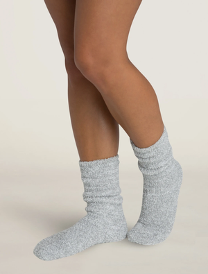 Barefoot Dreams - CozyChic® Heathered Women's Socks - Blue Water/White