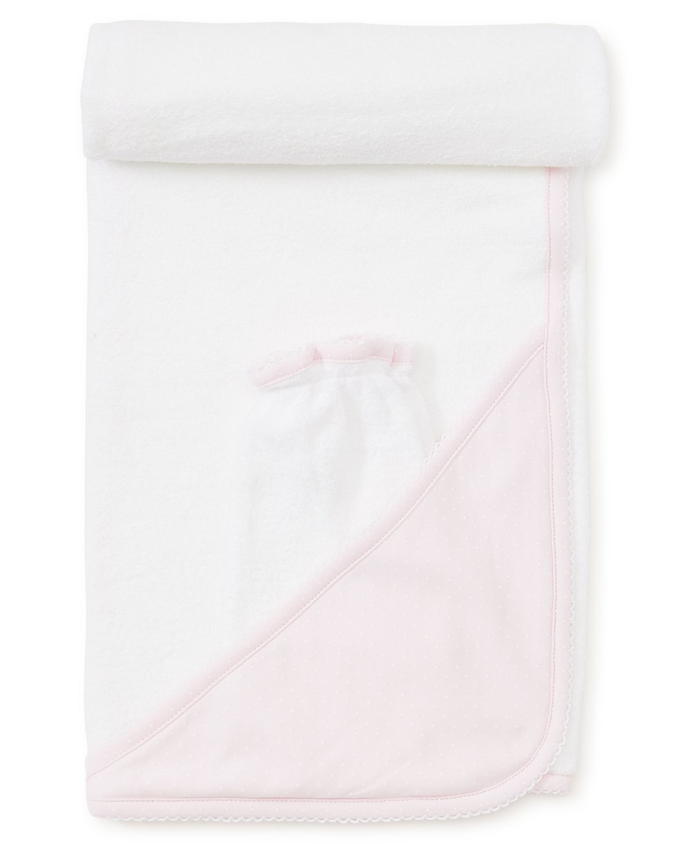 Kissy Kissy - New Kissy Dots Hooded Towel & Mitt Set - Pink/White