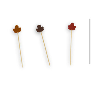 Two's Company- Turkey Pick Holder w/20 Leaf Picks in GB