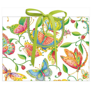 Caspari- Parvaneh's Garden Small Gift Bag in Ivory - 1 Each