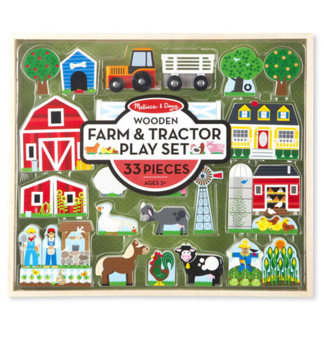 Melissa & Doug - Wooden Farm & Tractor Play Set