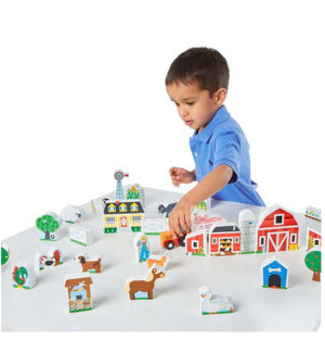 Melissa & Doug - Wooden Farm & Tractor Play Set