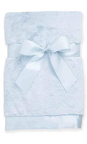 Bearington Baby - Light Blue Silky Soft Crib Blanket, 36" x 29"
