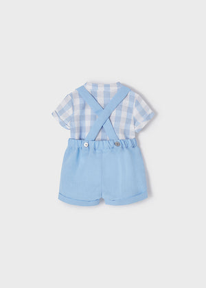 Mayoral- Shorts with suspenders set color dream blue