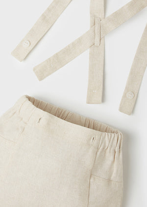 Mayoral- Shorts with suspenders set color stone